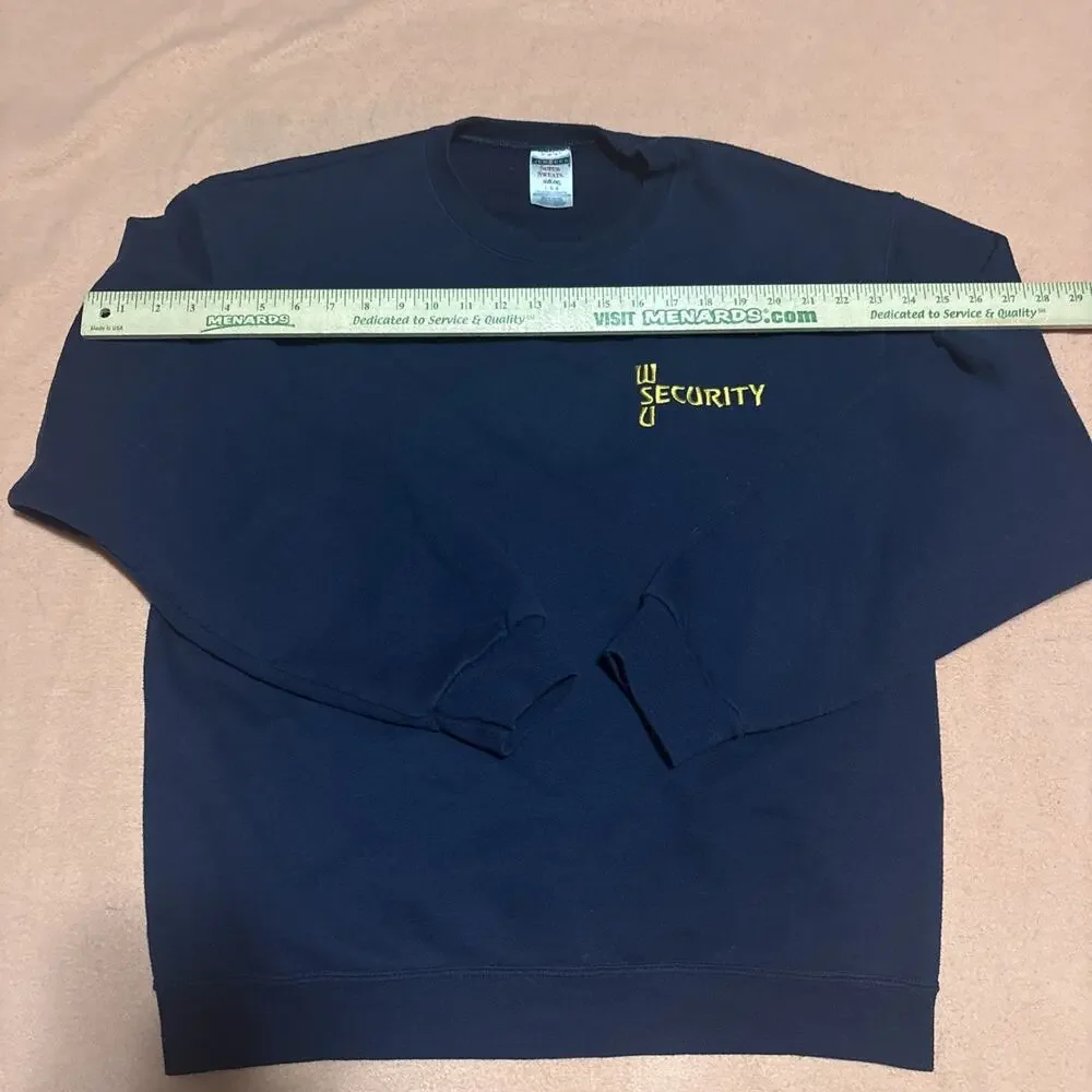 Vintage WSU Security Crewneck Navy Blue Size Large Jerzees Super Sweats